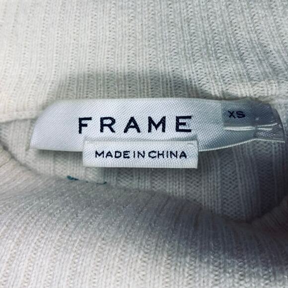 FRAME Off White Cable Knit Merino Wool Boxy Cropped Fishermans Sweater Size XS - Picture 5 of 7